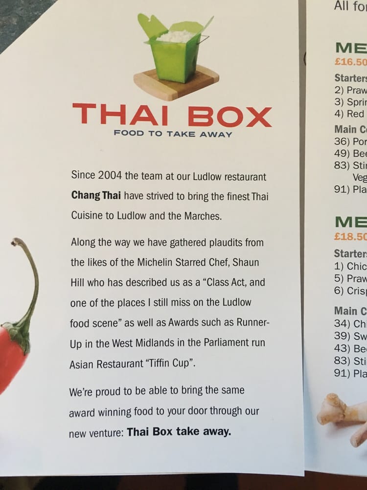 Thai Box Takeaway