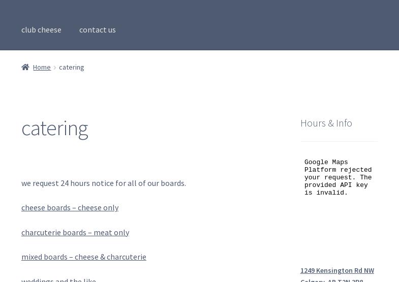 Peasant Cheese Kensington Menu