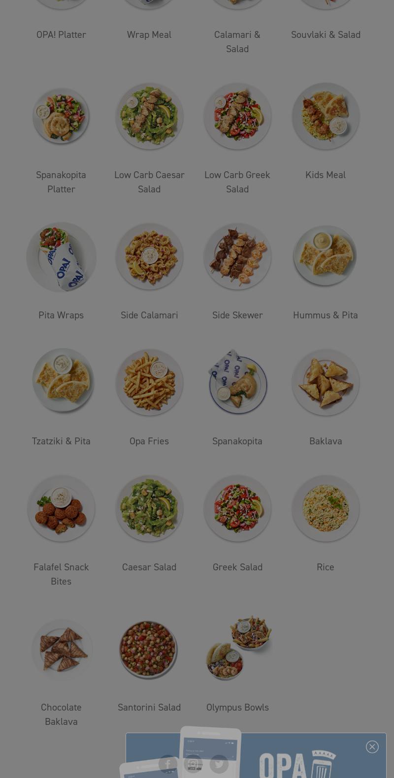 OPA! of Greece MacEwan University Menu