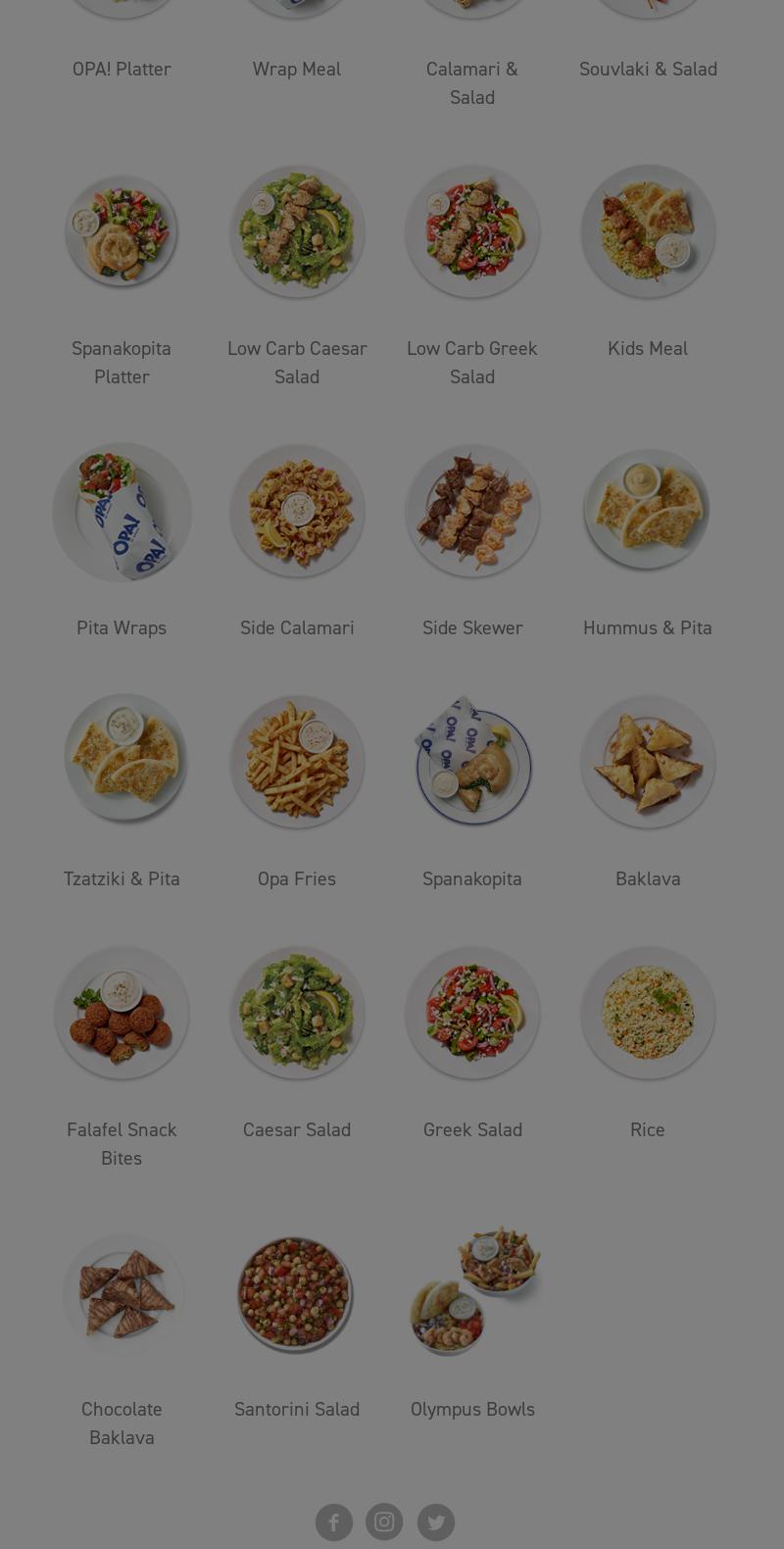 OPA! of Greece Prairie Mall Menu