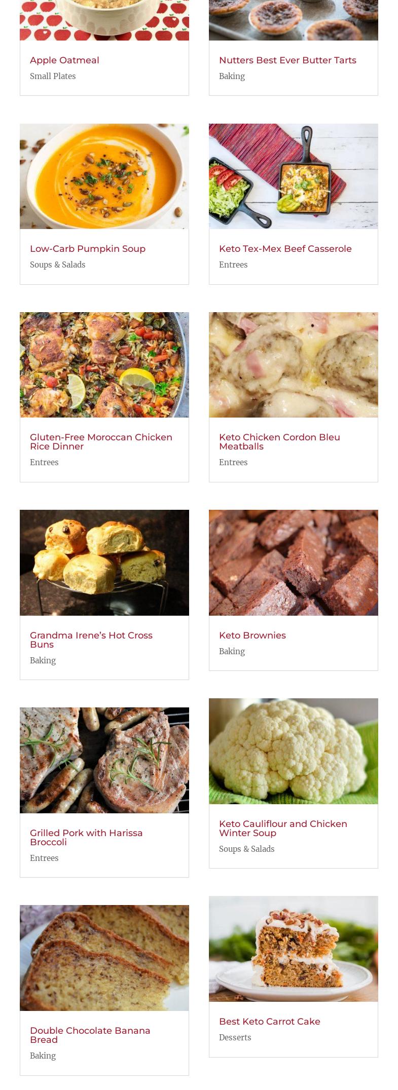 Nutters Everyday Naturals Menu