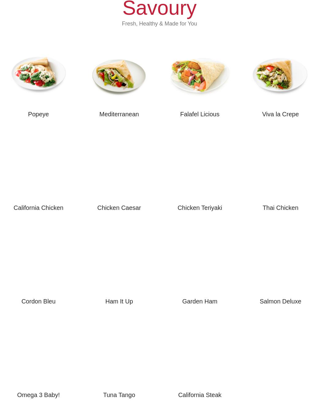 Crepe Delicious Menu