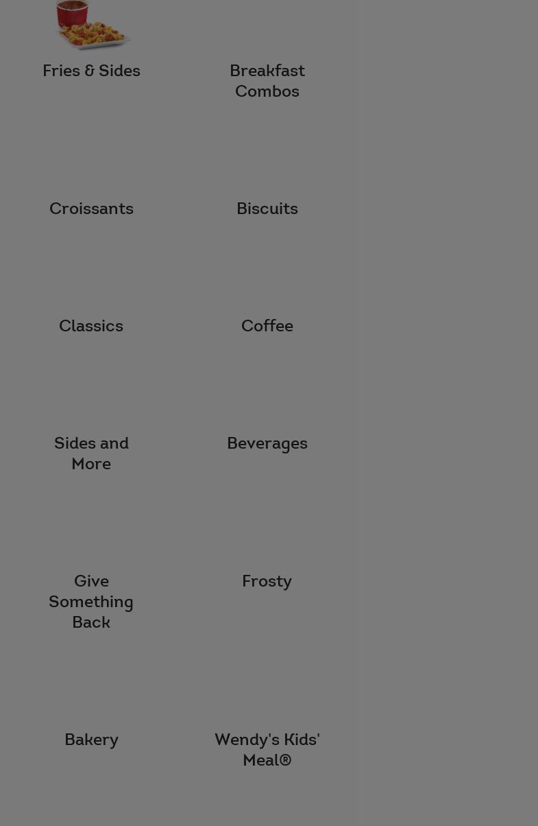 Wendy's Menu