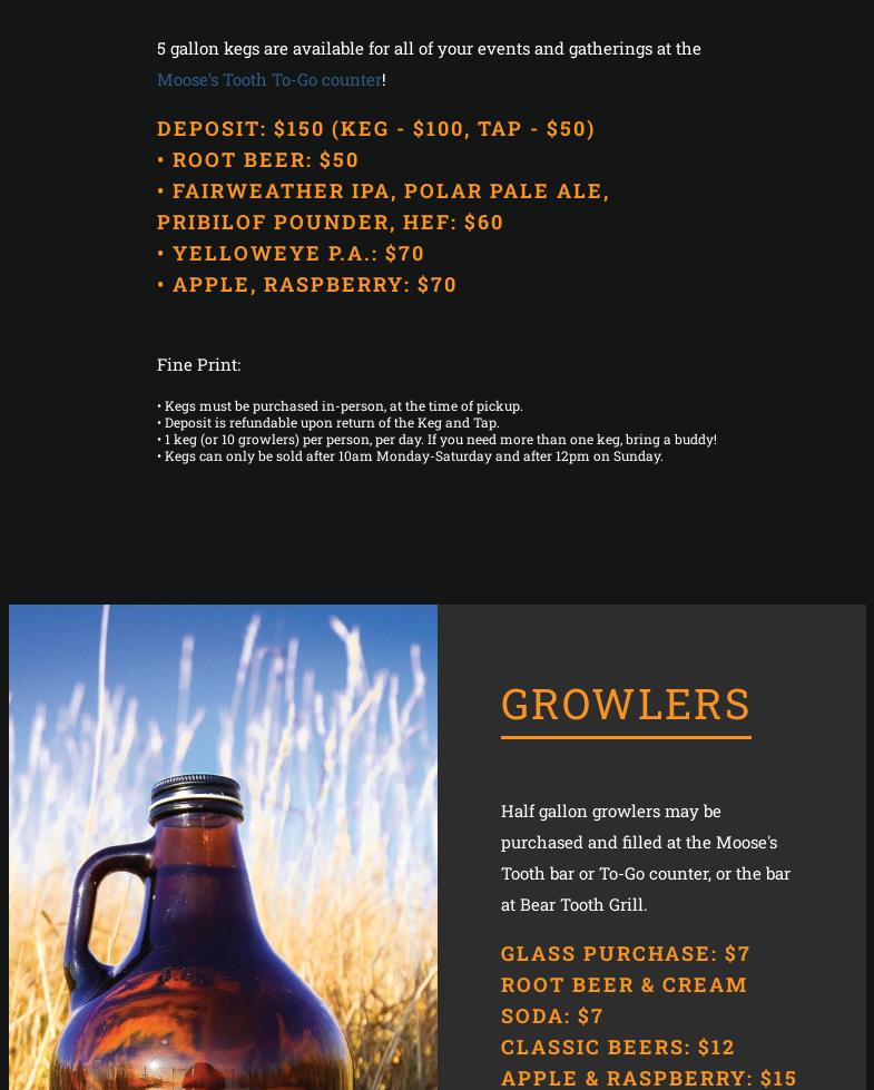 Broken Tooth Brewing Co Menu