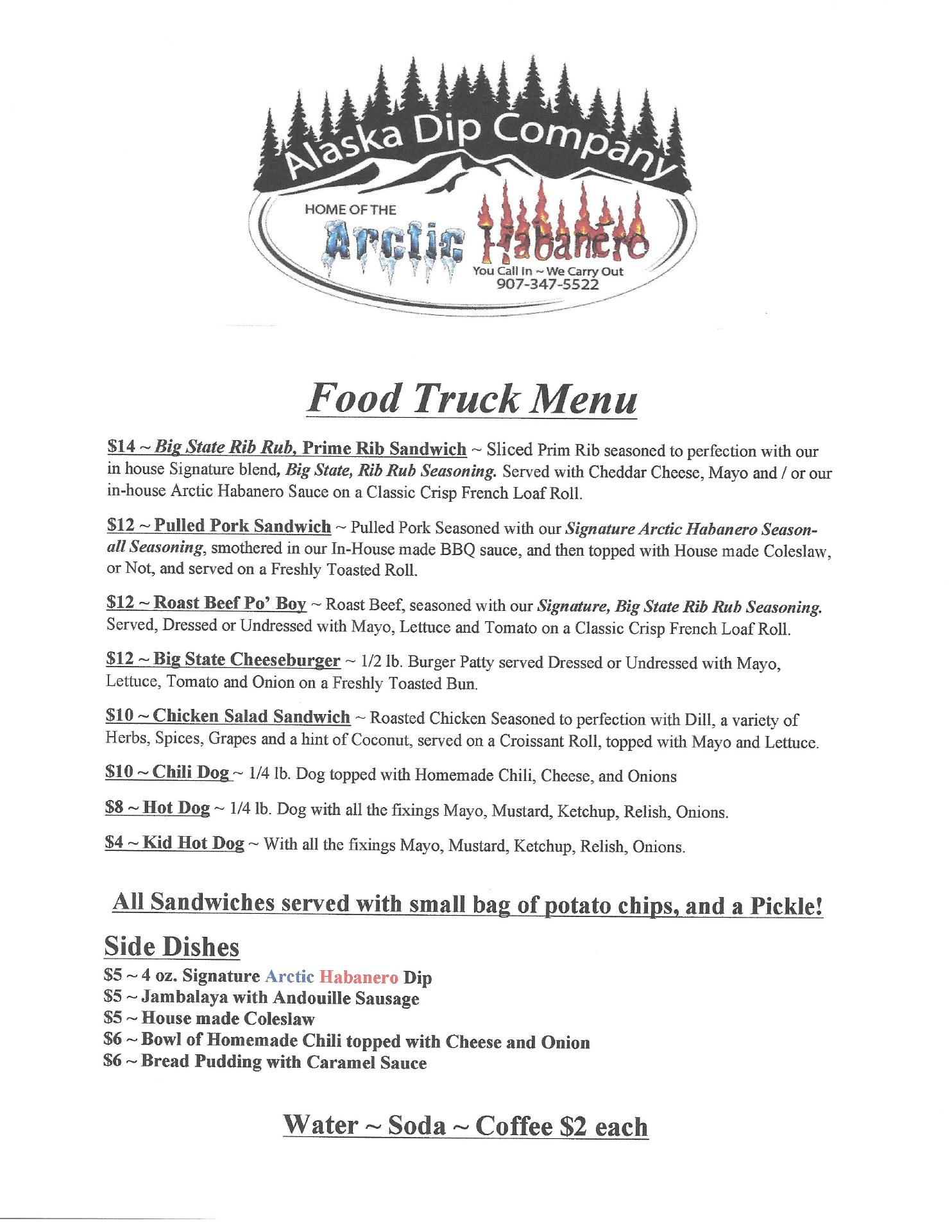 HooDoo Brewing Company Menu