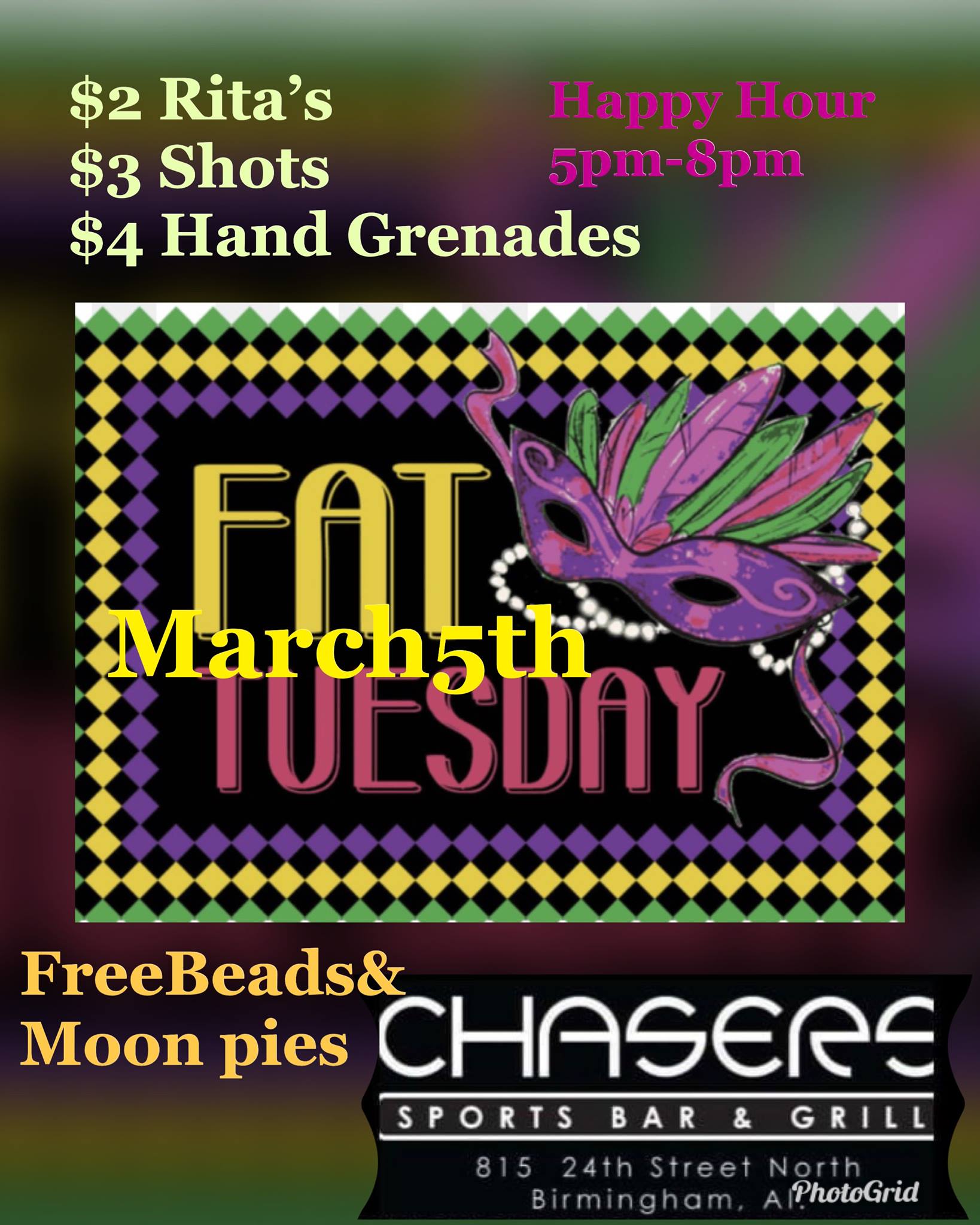 Chaser's Sports Bar & Grill Menu