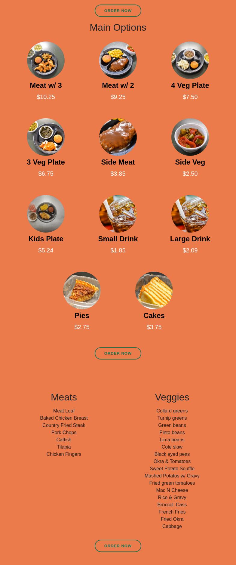 VEGGIES TO GO Menu