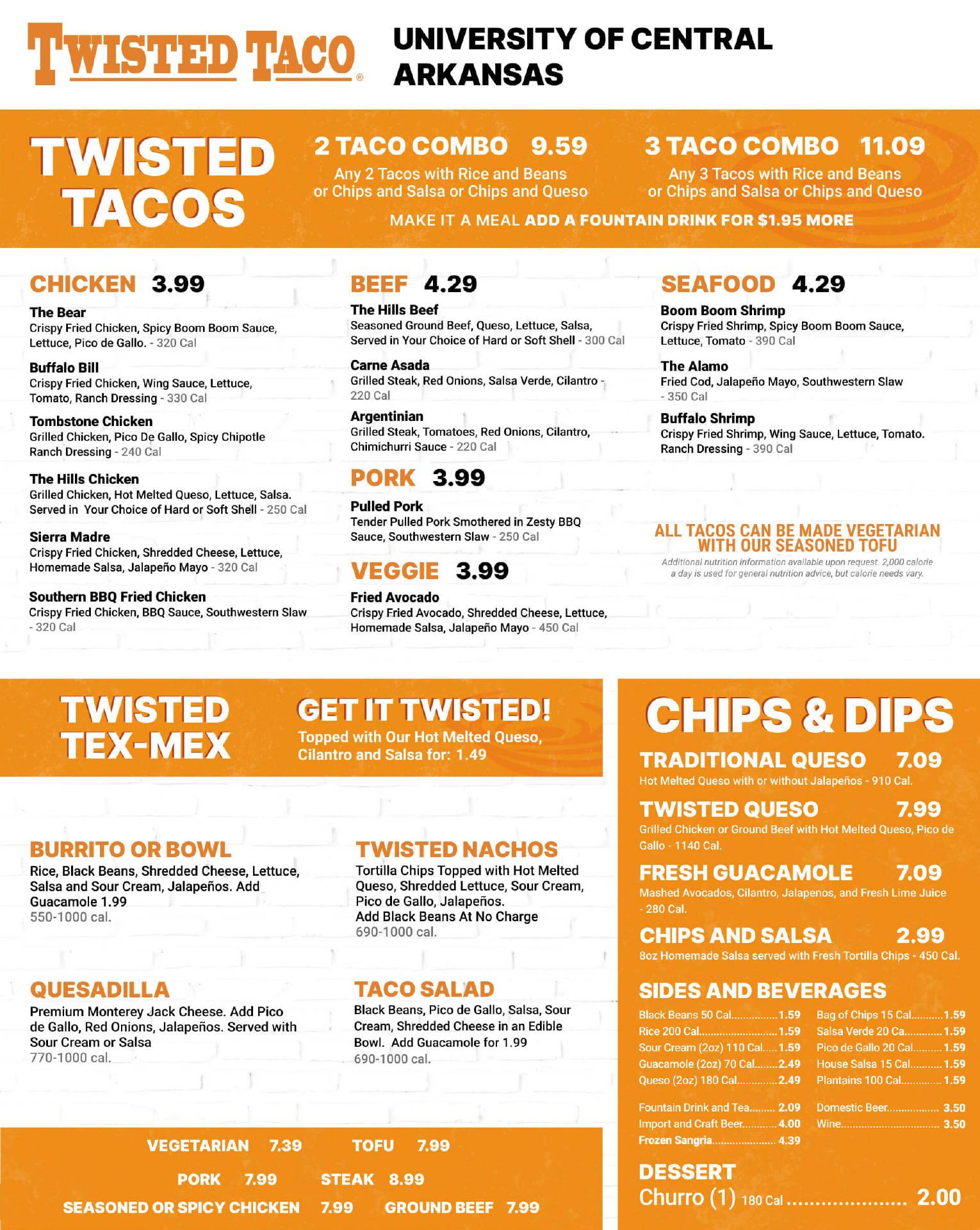 Twisted Taco Menu