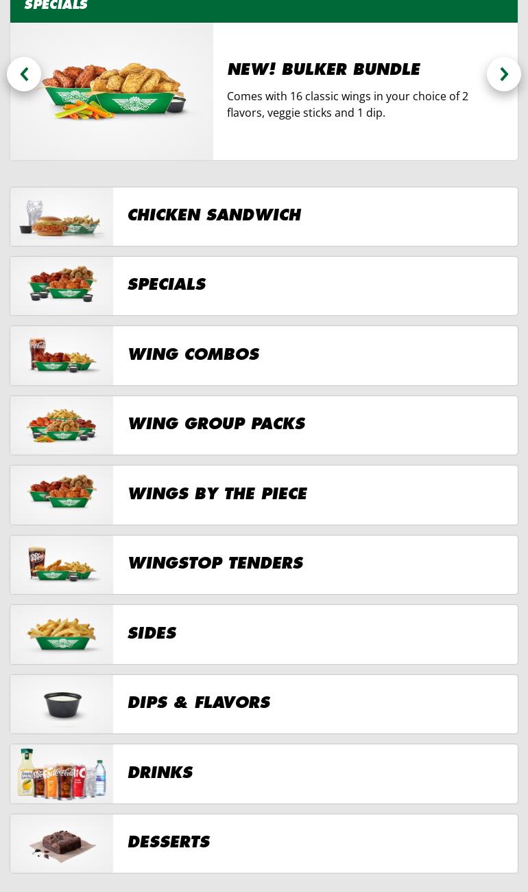 Wingstop Menu