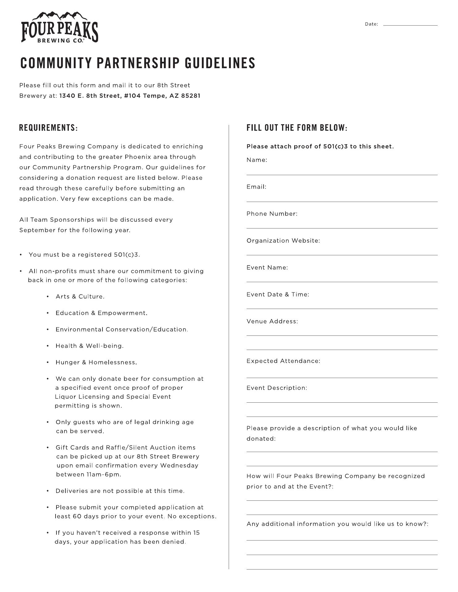 Four Peaks Wilson Menu