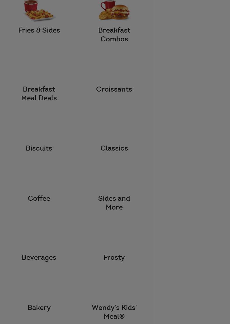 Wendy's Menu