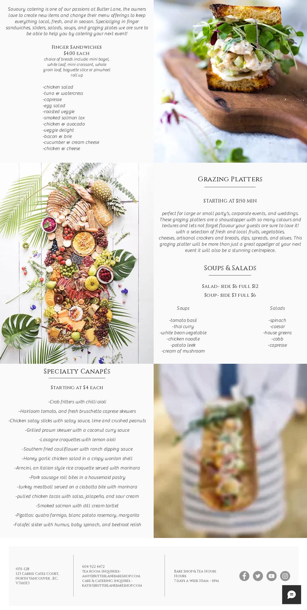 Butter Lane Bake Shop Menu