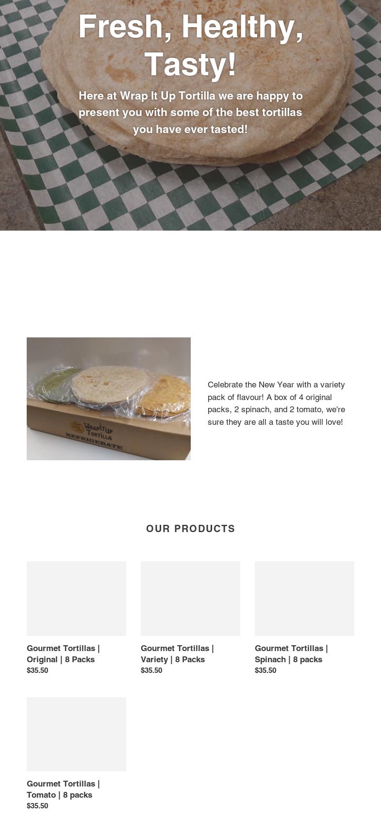 Wrap It Up Tortilla Menu