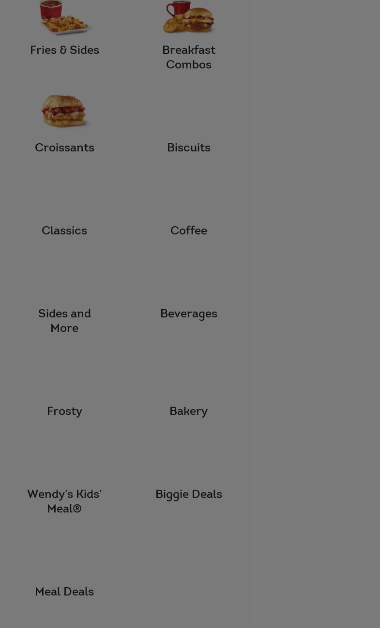 Wendy's Menu