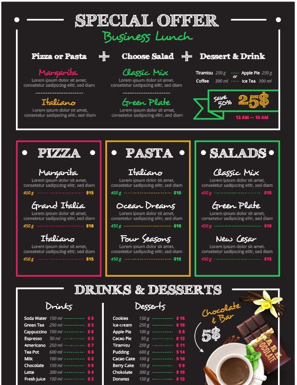 Sysco Vancouver Menu