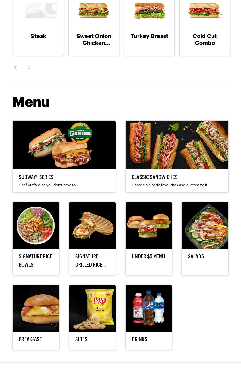 Subway Menu