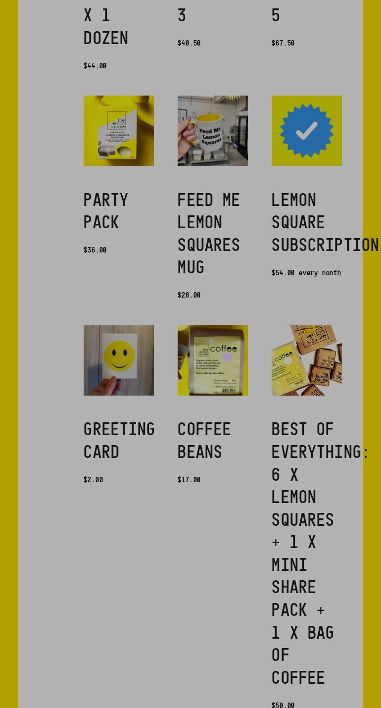 The Lemon Square - Yaletown Menu