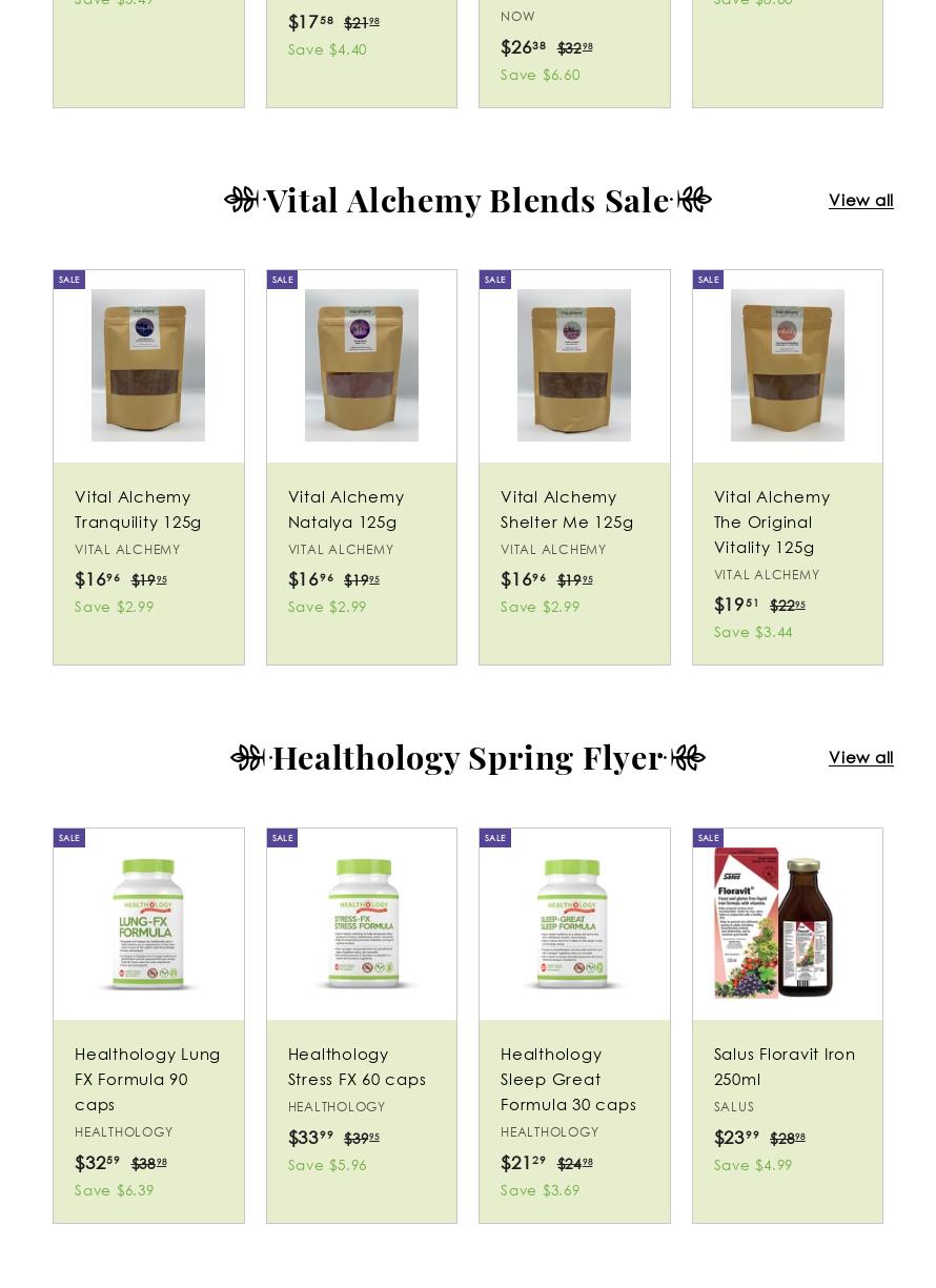 Anna's Vitamins Plus Menu