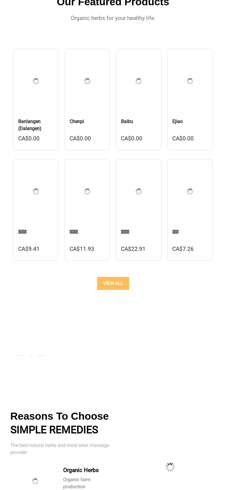 Simple Remedies Herbal Solutions Menu
