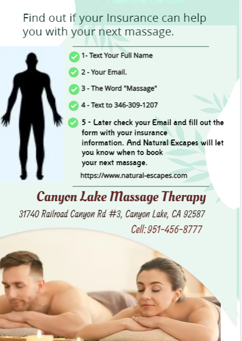 Canyon Lake Massage Therapy 31740 Railroad Canyon Rd #3, Canyon Lake California 92587