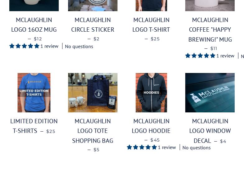 McLaughlin Coffee Company Menu