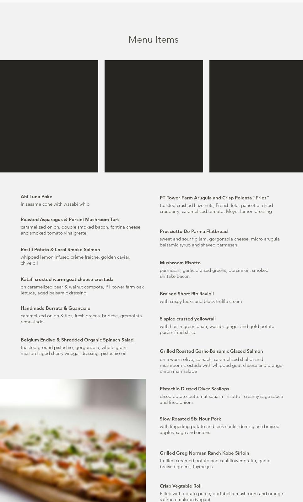 Pete Clements Catering Menu