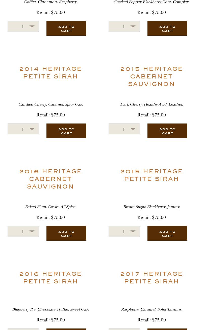 Concannon Vineyard Menu