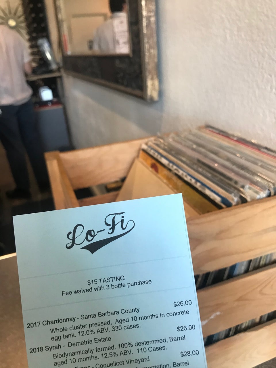 Lo-Fi Wines Menu