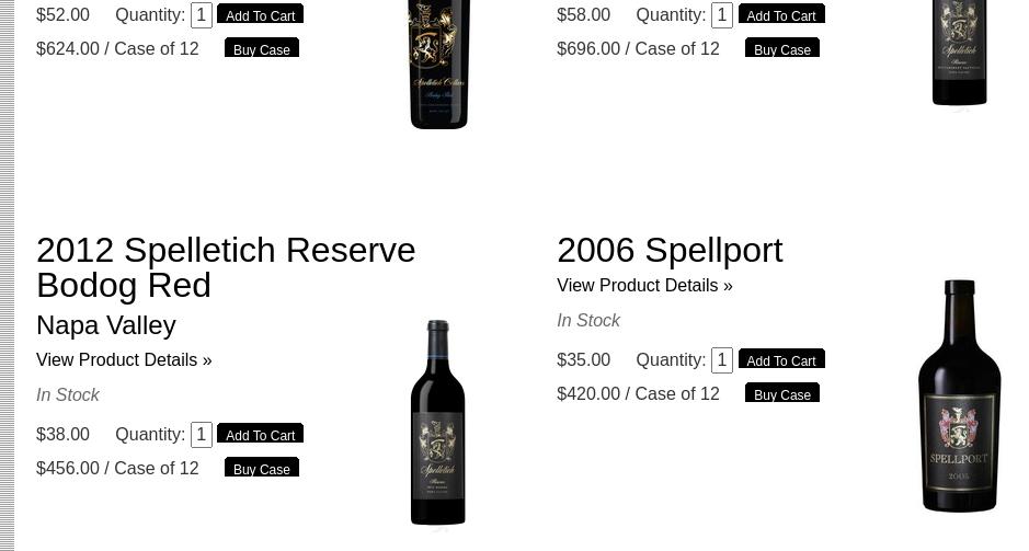 Spelletich Family Wine Company Menu