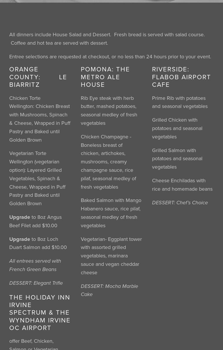 The Gourmet Detective Murder Mystery Dinner Theater Menu