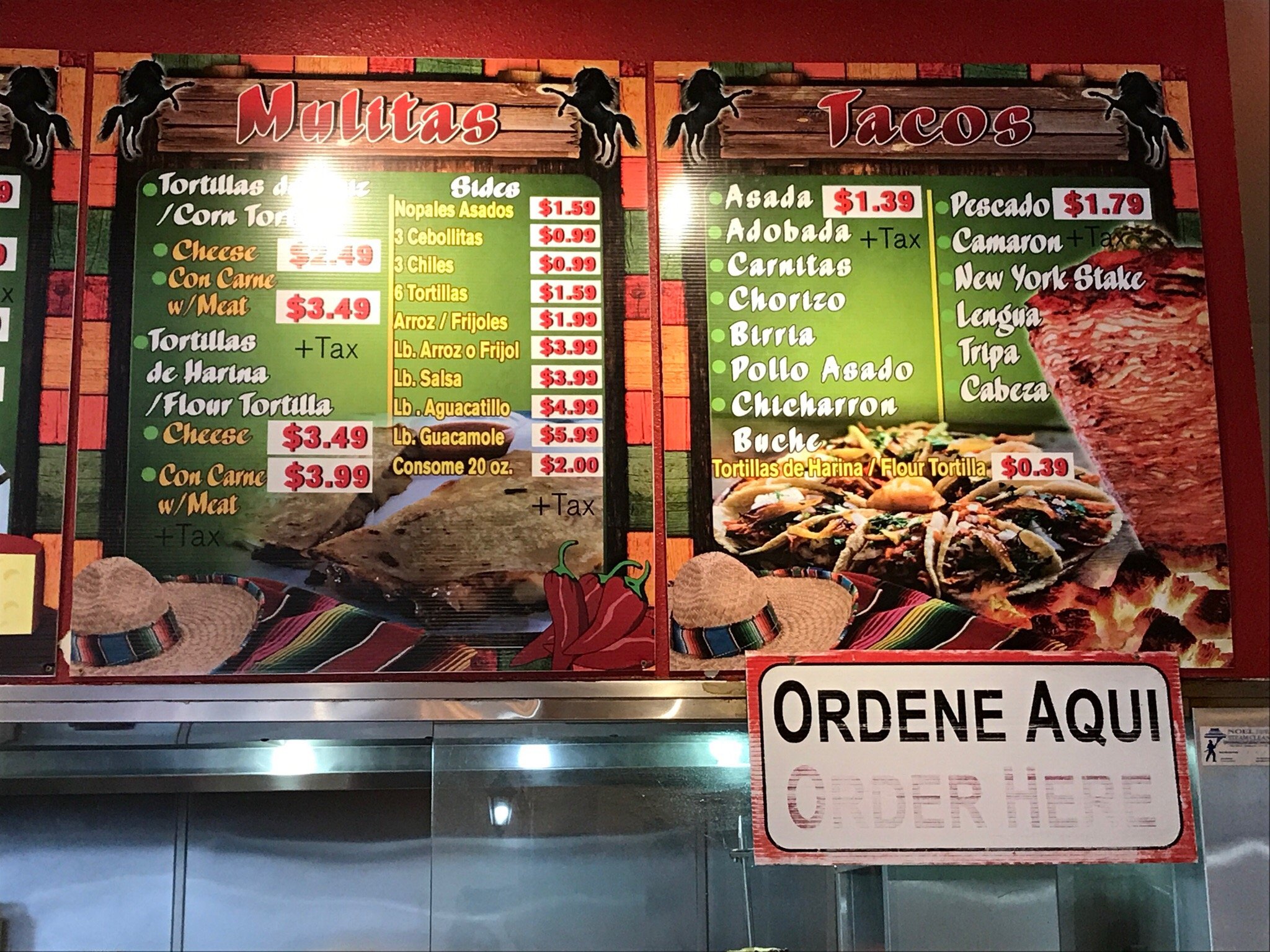 La Jarochita Tortilleria Menu
