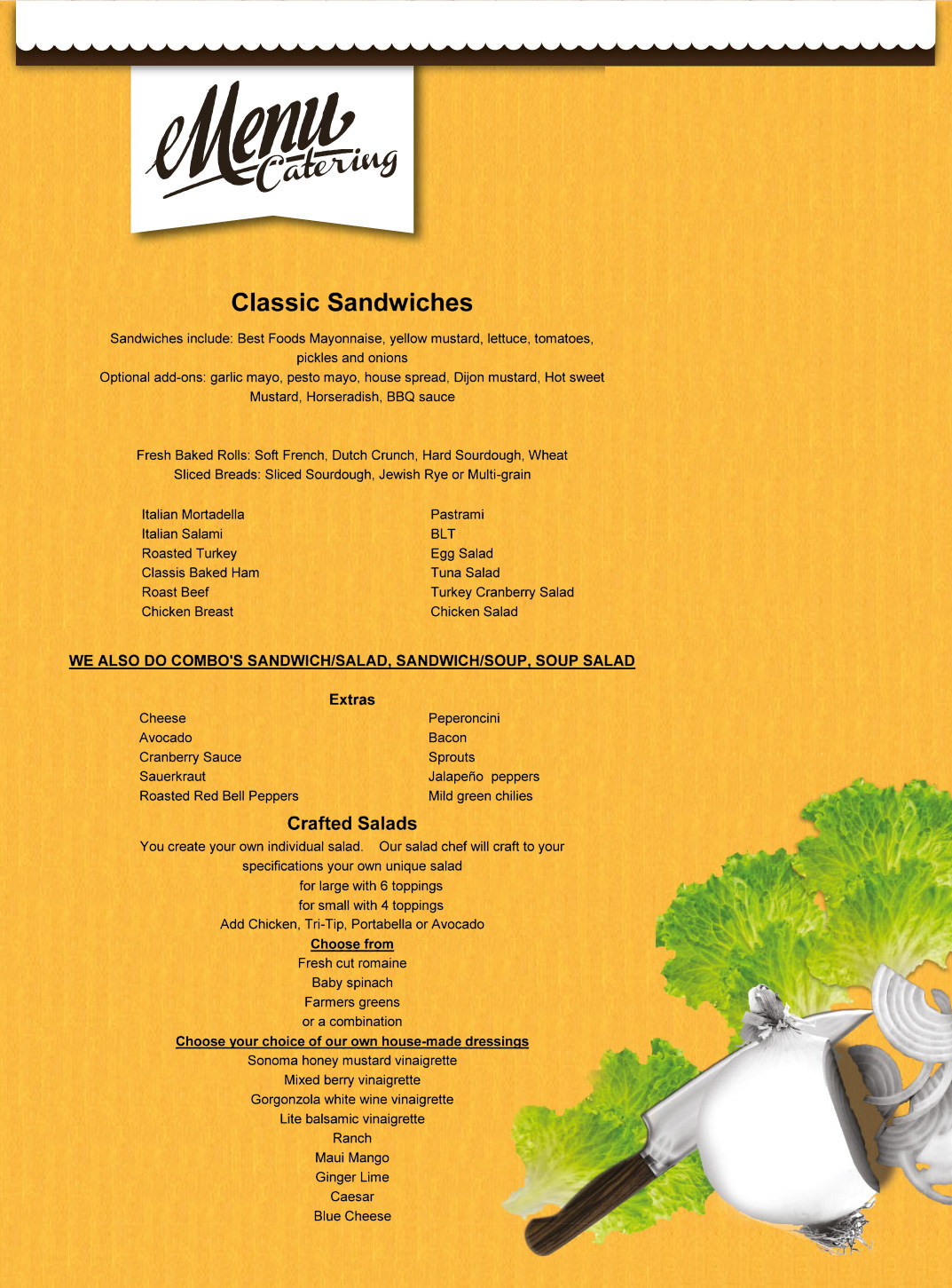 Bianchini’s Sandwich and Salad Market Menu