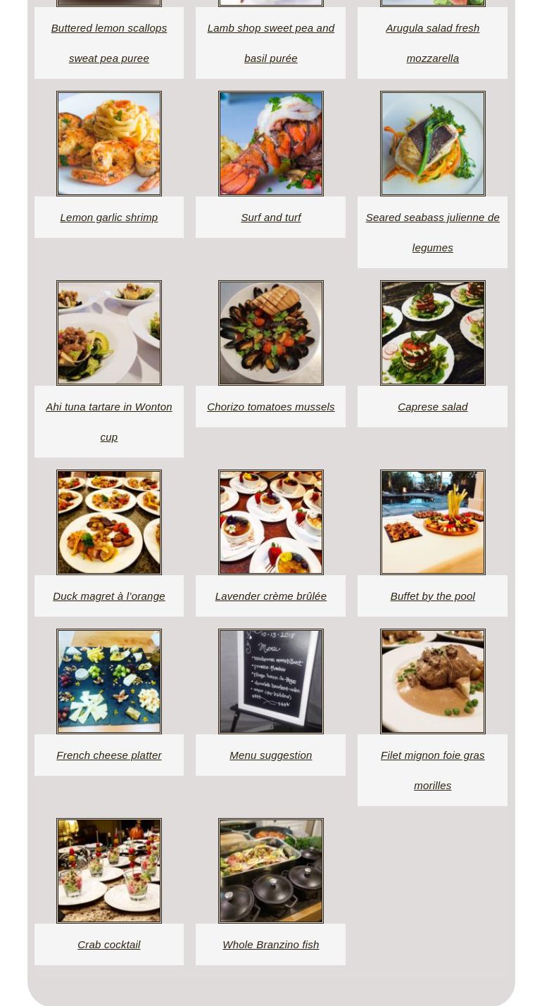 French Chef at home Menu