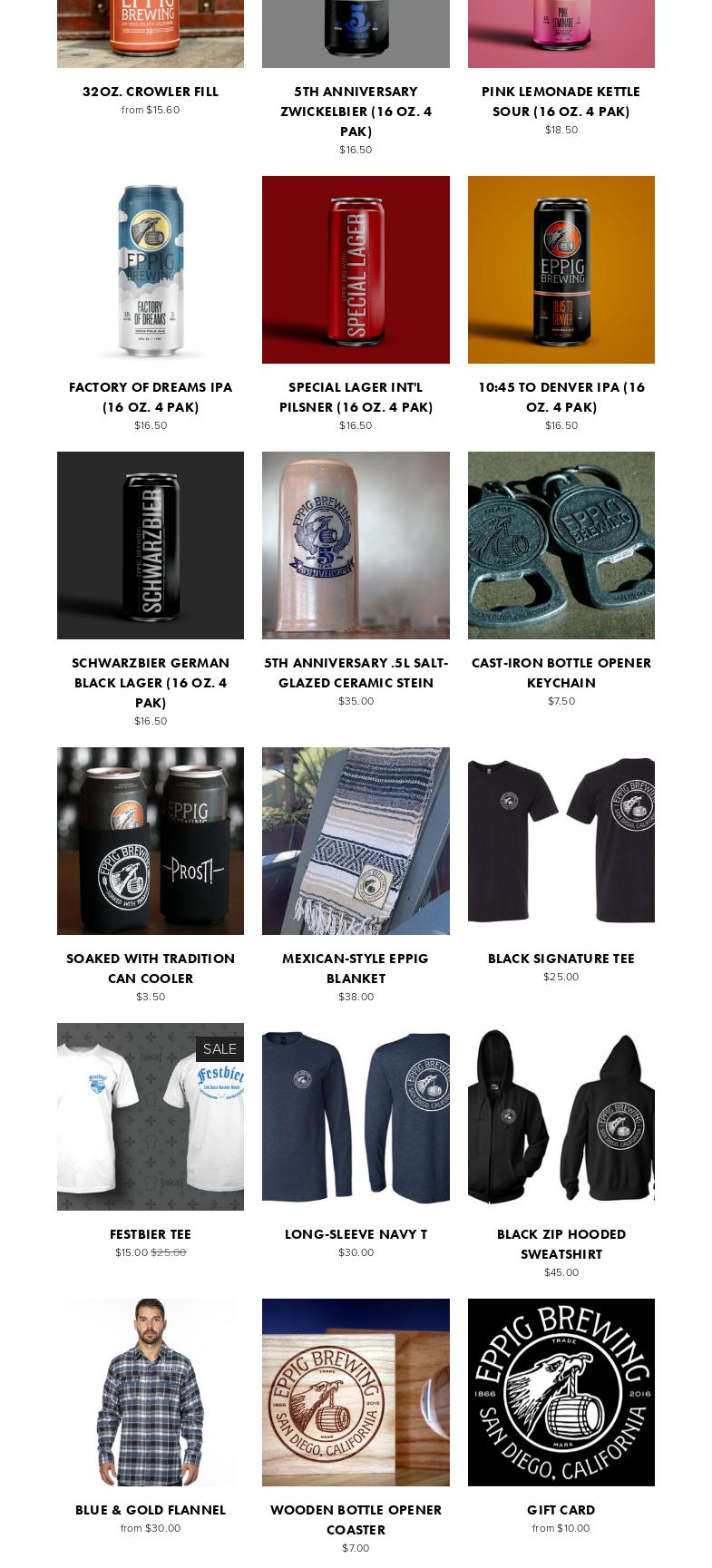 Eppig Brewing Waterfront Biergarten Menu