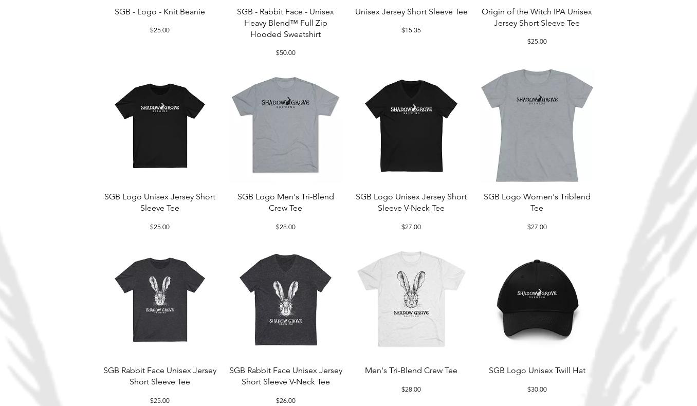 Shadow Grove Brewing Menu