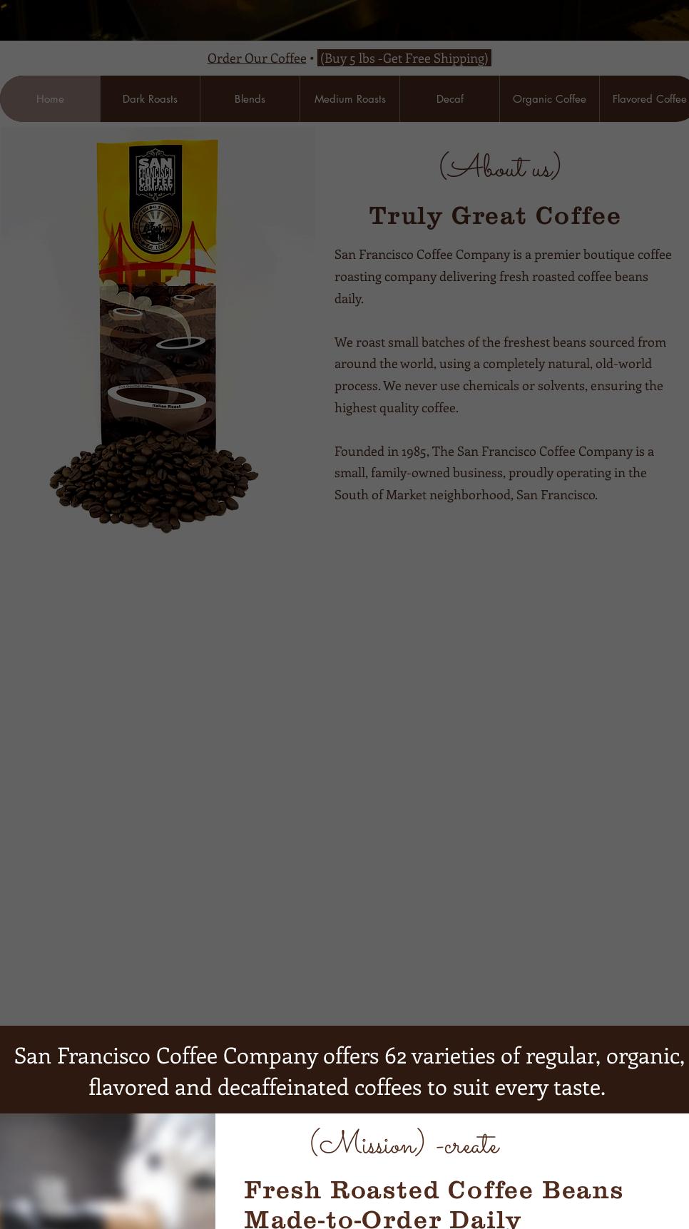 San Francisco Coffee Company Menu