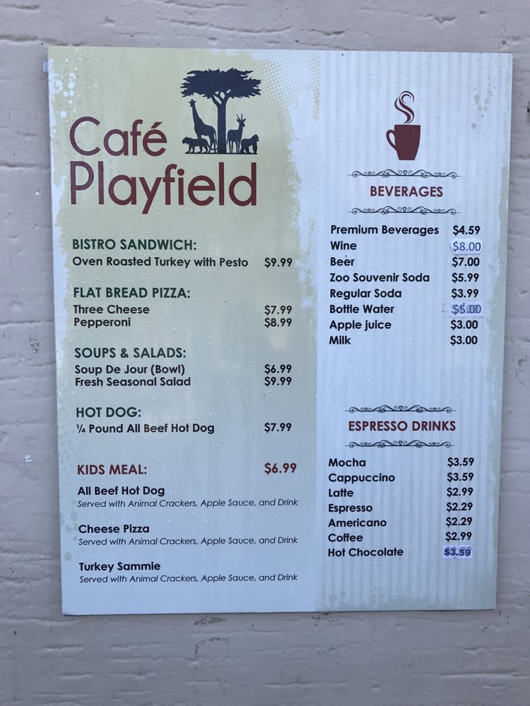 Cafe Playfield Menu