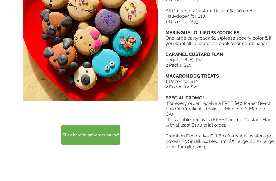 Good Love Macarons Menu