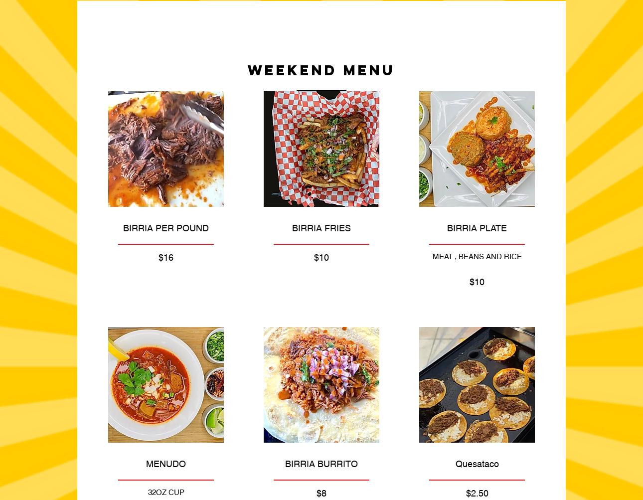 BARRIGONES MEXICAN CUISINE Menu