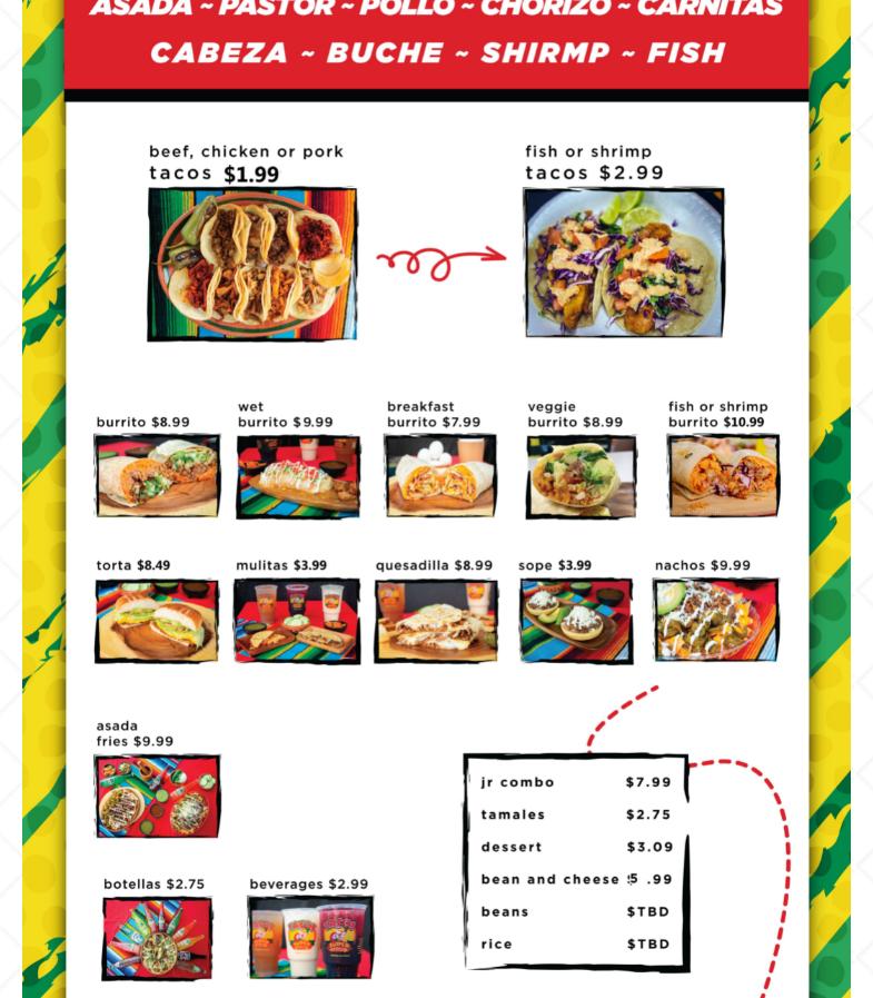 Tacos Super Gallito Menu