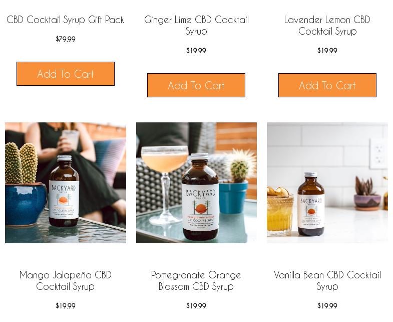 Backyard Bev Co. Menu