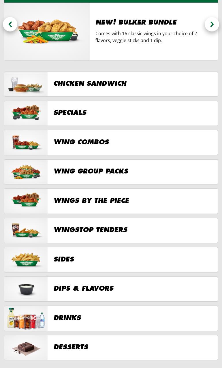 Wingstop Menu
