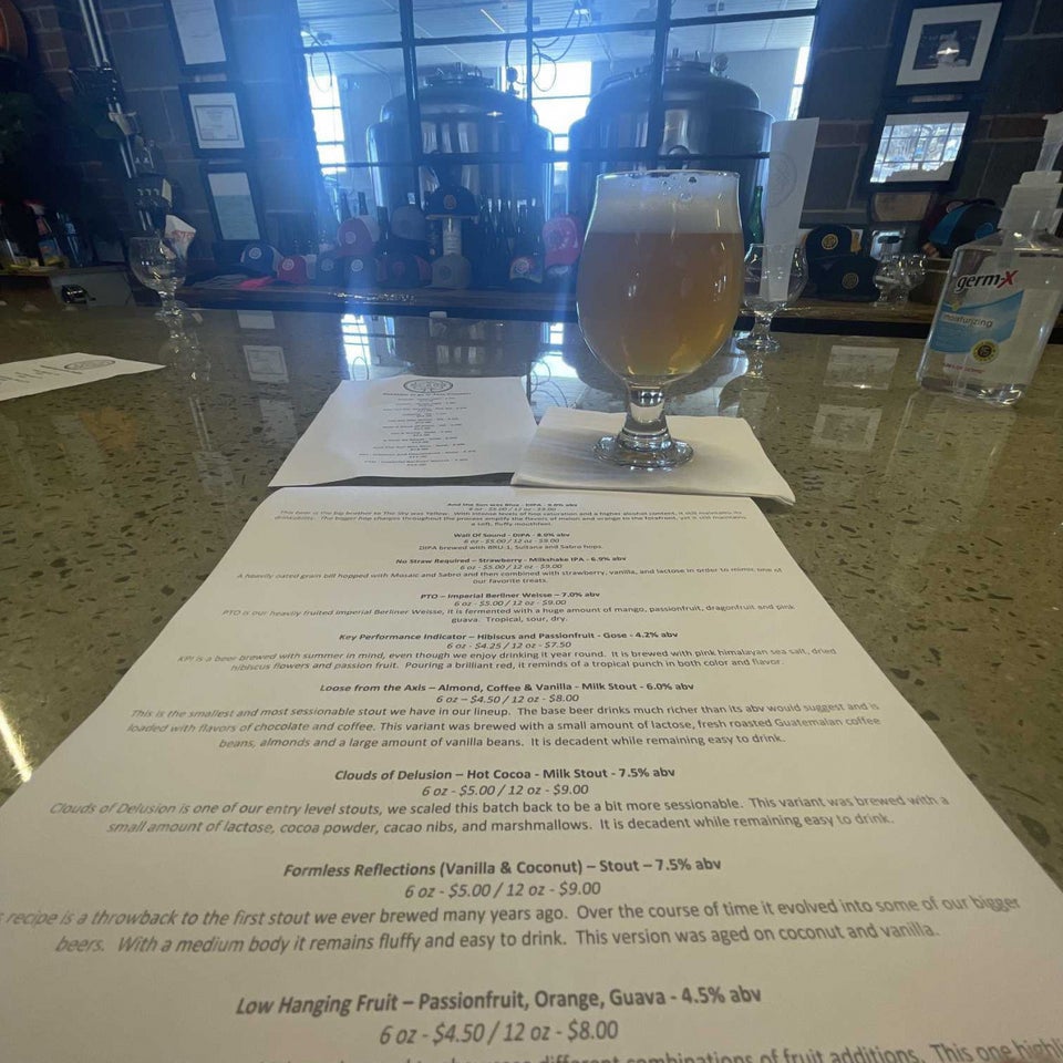 Coles Road Brewing Menu