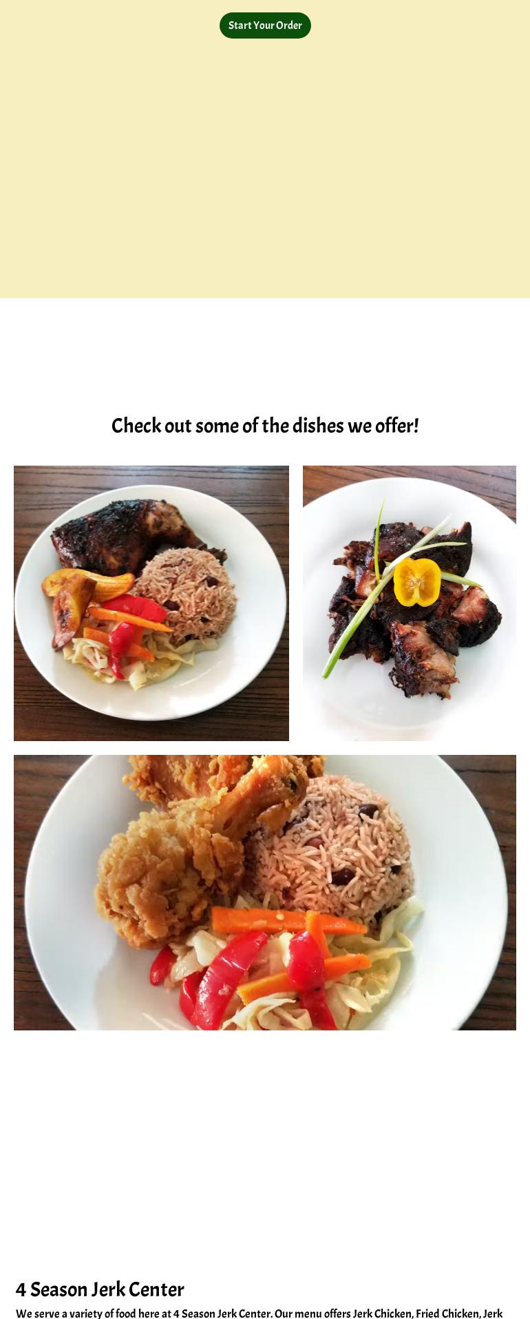 4 Seasons Jerk Center Menu