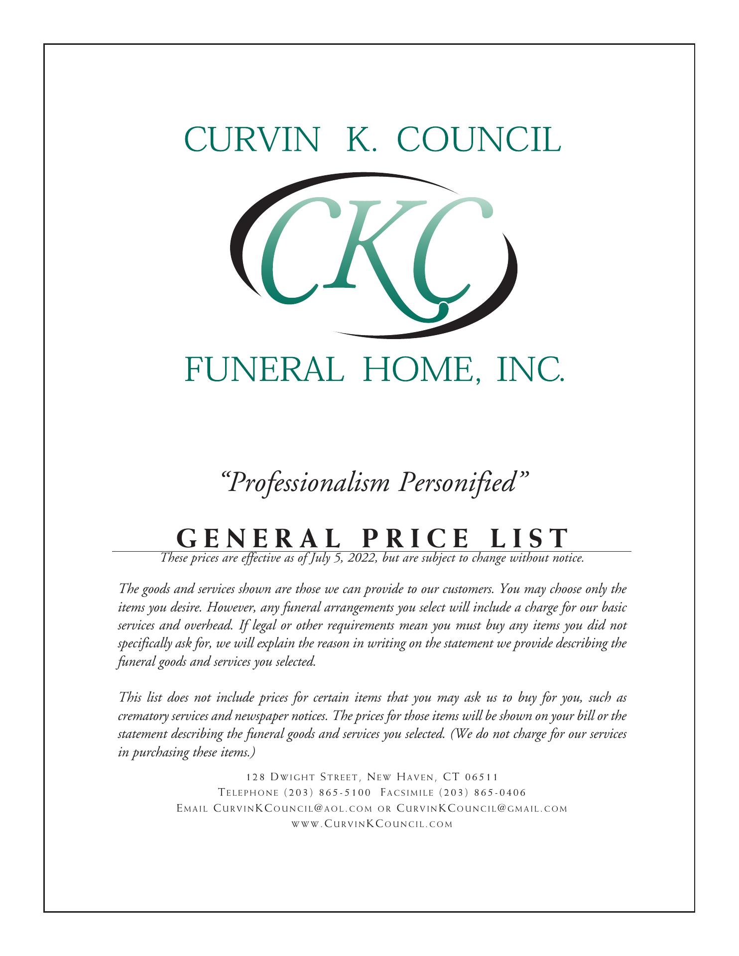 Curvin K Council Funeral Home