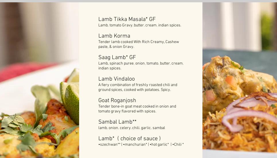 Masala Chopstick Menu