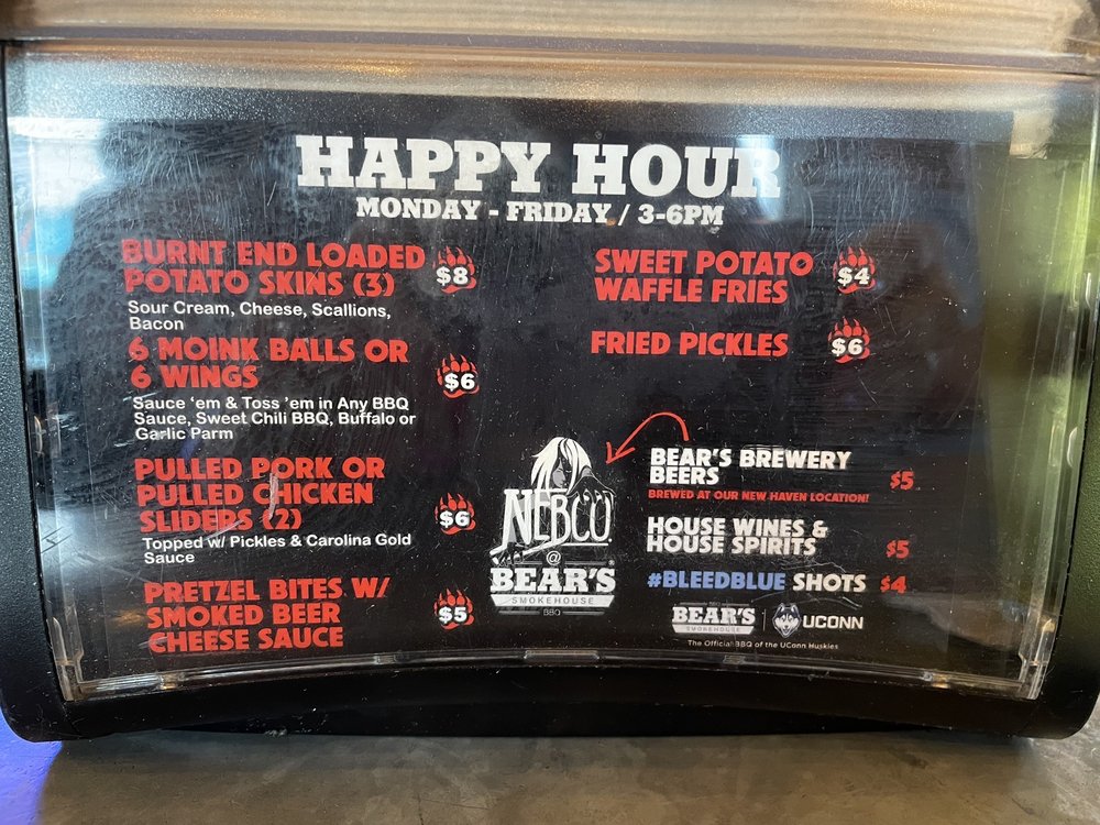 Bear’s Barbecue Smokehouse Menu