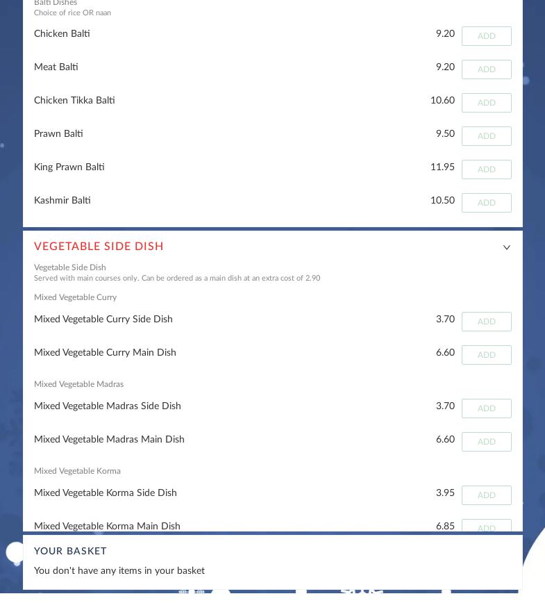 The Star Of Sall Menu