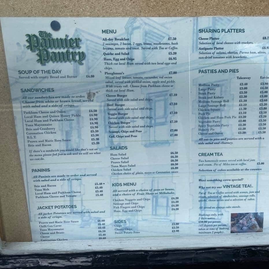 The Pannier Pantry Menu