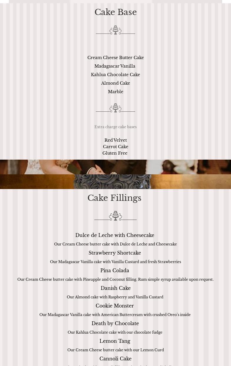 Party Cakes by Shawn Menu